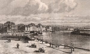 Le Havre - Normandie - gravering i "La France illustree: geografi, historie, administrasjonsstatistik" av VA Malt-Brown. 1884 av French School