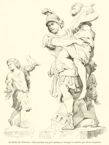 Tuileriehagen, Aeneas som bærer faren Anchises (gravering) av French School