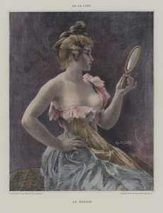 Le Miroir (The Mirror) (farge litho) av French School