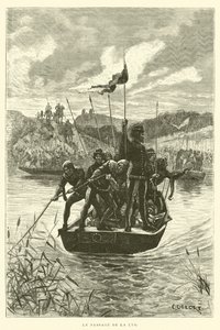 The Passage of the Lys (gravering) av French School