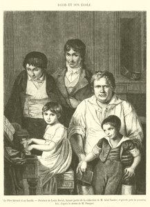 Far Gerard og hans familie (gravering) av French School