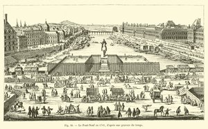 Pont-Neuf i 1702, fra en gravering fra tiden av French School