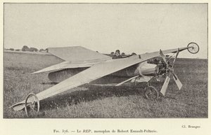 REP, monoplan av Robert Esnault-Pelterie (gravering) av French School