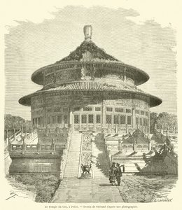 Himmelens tempel, i Beijing (gravering) av French School