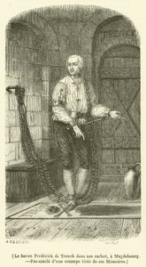 Baron Frédéric de Trenck i fangehullet sitt, i Magdeburg (gravering) av French School