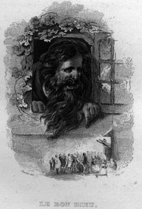 Le bon dieu Chanson de Beranger in “” Oeuvres completes”” (1834) by Pierre Jean de Beranger (1780-1857), French poet and songwriter. av French School