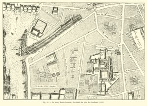 Byen Saint-Germain, faksimile av kartet over Gomboust, 1652 av French School
