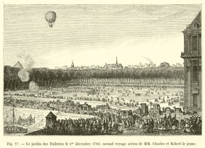 Tuileriehagen 1. desember 1783, andre flyreise til MM Charles og Robert den yngre av French School
