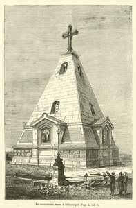 Det russiske monumentet i Sevastopol (gravering) av French School