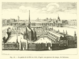 The Palace of the City i 1660, fra en gravering av tiden, av Boisseau av French School
