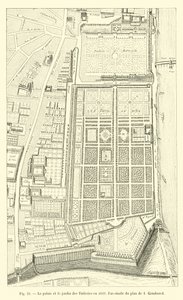 Tuileries-palasset og hagen i 1632, faksimile av planen av I Gomboust av French School