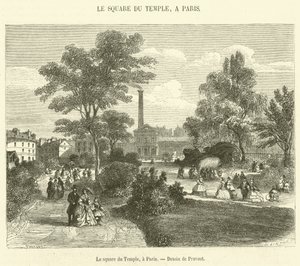 Le square du Temple, et Paris (gravering) av French School