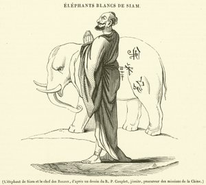 Siams elefant og bonzehøvdingen (gravering) av French School