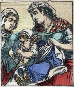 Lemuel Gulliver ved Payx des Gants de Brobdingnag. Illustrasjon for "" Gulliver