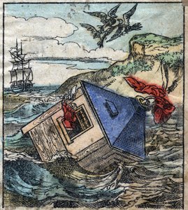 Lemuel Gulliver is in his house in the land of the giants of Brobdingnag. Illustration for “” Gulliver