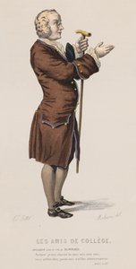 Les Amis De College, Act I, Sc XV (farget gravering) av French School