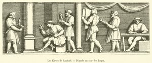 Studentene til Raphael (gravering) av French School