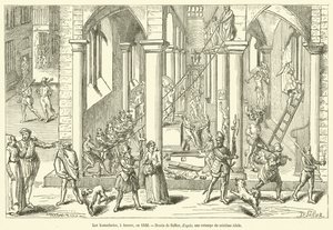 Ikonoklastene, i Antwerpen, i 1566 (gravering) av French School