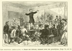 Les Meetings Americains (gravering) av French School