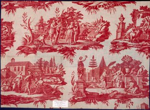 Les Saisons fra The Mayoux Collection, 3. kvartal 1700-tallet, kobberplate trykt bomull av French School