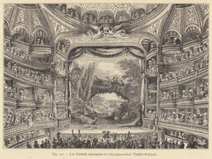 The Fun Varieties i 1789, nå Theatre-Francais (gravering) av French School