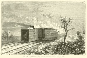 De blinde vognene ansatt under beleiringen av Paris, i 1870 (gravering) av French School