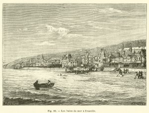 Havbading ved Trouville (gravering) av French School