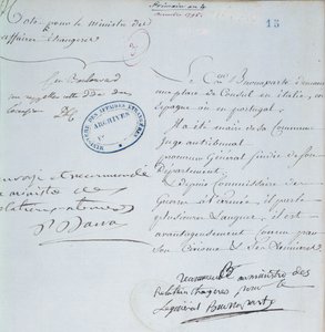 Anbefalingsbrev signert av Napoleon Bonaparte (1769-1821) for sin bror, Joseph (1768-1844) desember 1795 av French School