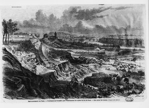 Utjevning av Chaillot-høyden for byggingen av Roi de Rome-stedet i 1812-13 av French School