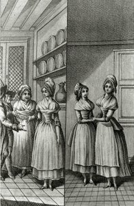 Libertinage - i "Historie dag for dag til en kvinne fra den franske republikken", Restif de La Bretonne (1734-1806), Genève 1791-1794. av French School