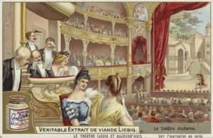 Liebig-kort med et moderne teater av French School