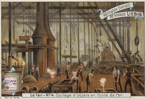 Liebig-kort med jernindustrien av French School
