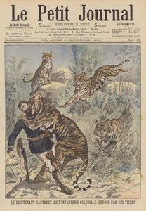 Løytnant Gauthret fra det franske koloniale infanteriet som ble slukt av tigre i Annam av French School