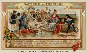 Linjekryssingsseremoni (chromolitho) av French School