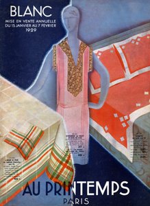 Sengetøy. 1929 (gravering) av French School