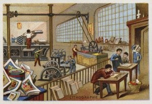 Litografi av French School