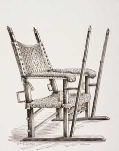 Søppelstol brukt av Carlos I fra Spania, fra Les Arts au Moyen Age, utgitt 1873 av French School