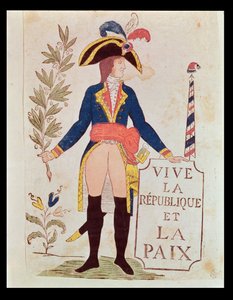 Lenge leve republikken og freden, ca. 1795-99 (farget treblokkgravering) av French School