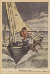 Tapt på havet! (farge litho) av French School