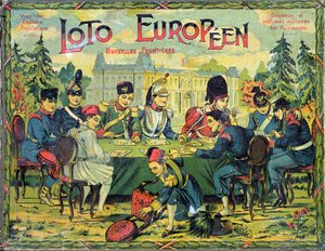 Loto Europeen, fransk versjon av spillet Lotto for barn, ca. 1900 av French School