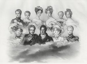 Louis-Philippe I. und seine Familie im Jahr 1830 (Gravur)
