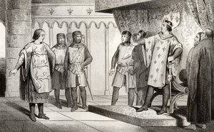Louis VIII (1187-1226) Løven mottar en utsending fra sin fiende Henry III (1207-72) av England, fra 
