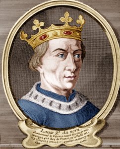 Louis VIII, konge av Frankrike (farget gravering) av French School