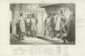 Louis VIII av Frankrike som mottar en utsending fra sin fiende, Henry III av England av French School