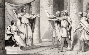 Loaferen Louis V (967-87) viser sin krone til sine tilhengere, fra 