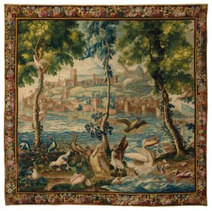 Louis XIV Beauvais "seaports" billedvev, ca.1700 av French School