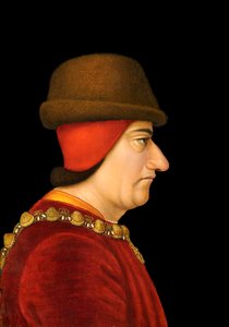 Ludvig XI (1423–83), konge av Frankrike (olje på lerret) av French School