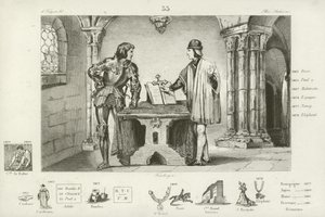 Ludvig XI av Frankrike holdt fanget av Karl den dristige av Burgund i Peronne, 1468 av French School