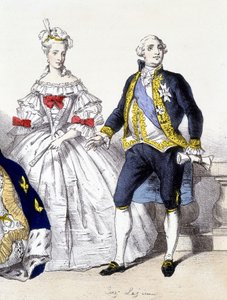 Louis XVI og Marie Antoinette - i "The French Monarchy in Prints"" av French School