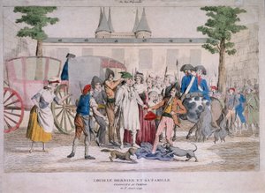 Louis XVI og hans familie førte til tempelet av French School